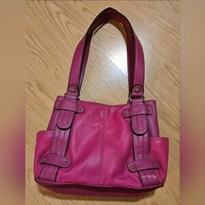 Tignanello Dark Pink Leather Ladies Women's Handbag Purse